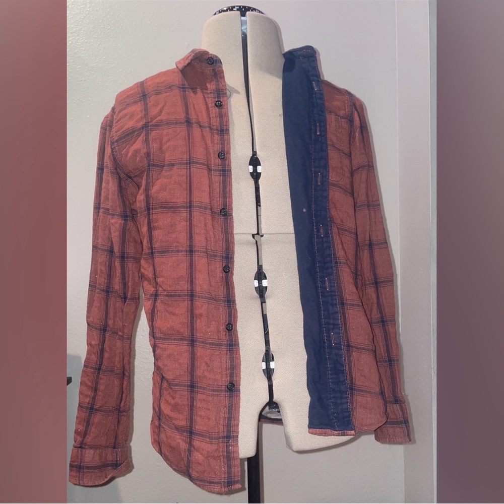 Sonoma Burnt Orange and Navy Blue Flannel- Men’s Medium
